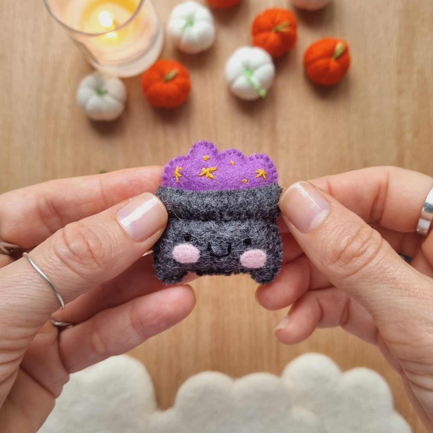 Magical Ghost Friends and a happy Cauldron PDF Pattern. Halloween project
