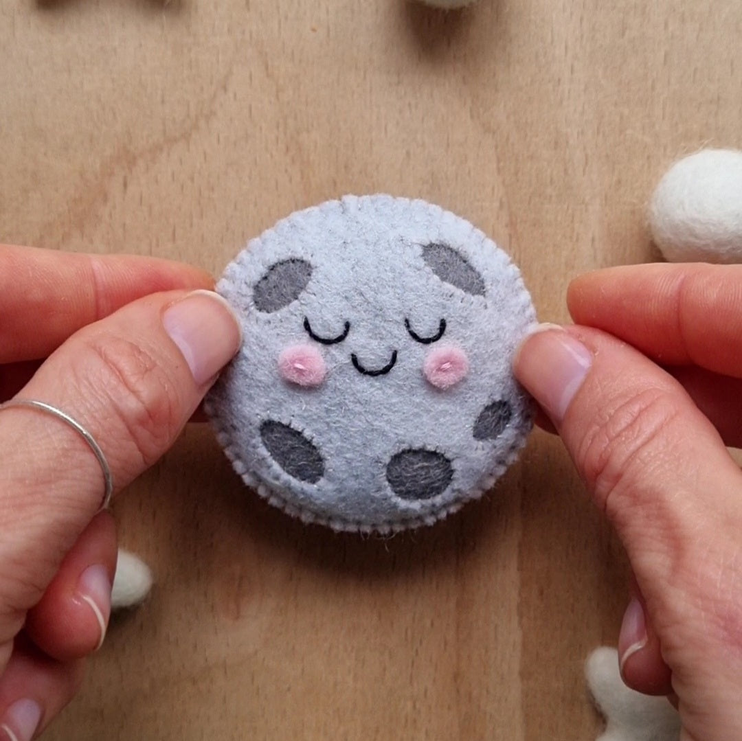 Earth and Moon Illustrated Tutorial and PDF Pattern + Commercial License