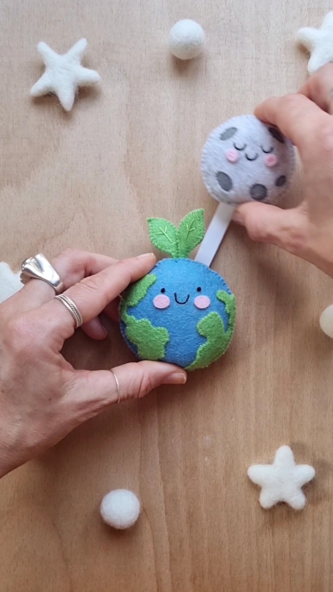 Earth and Moon Illustrated Tutorial and PDF Pattern + Commercial License