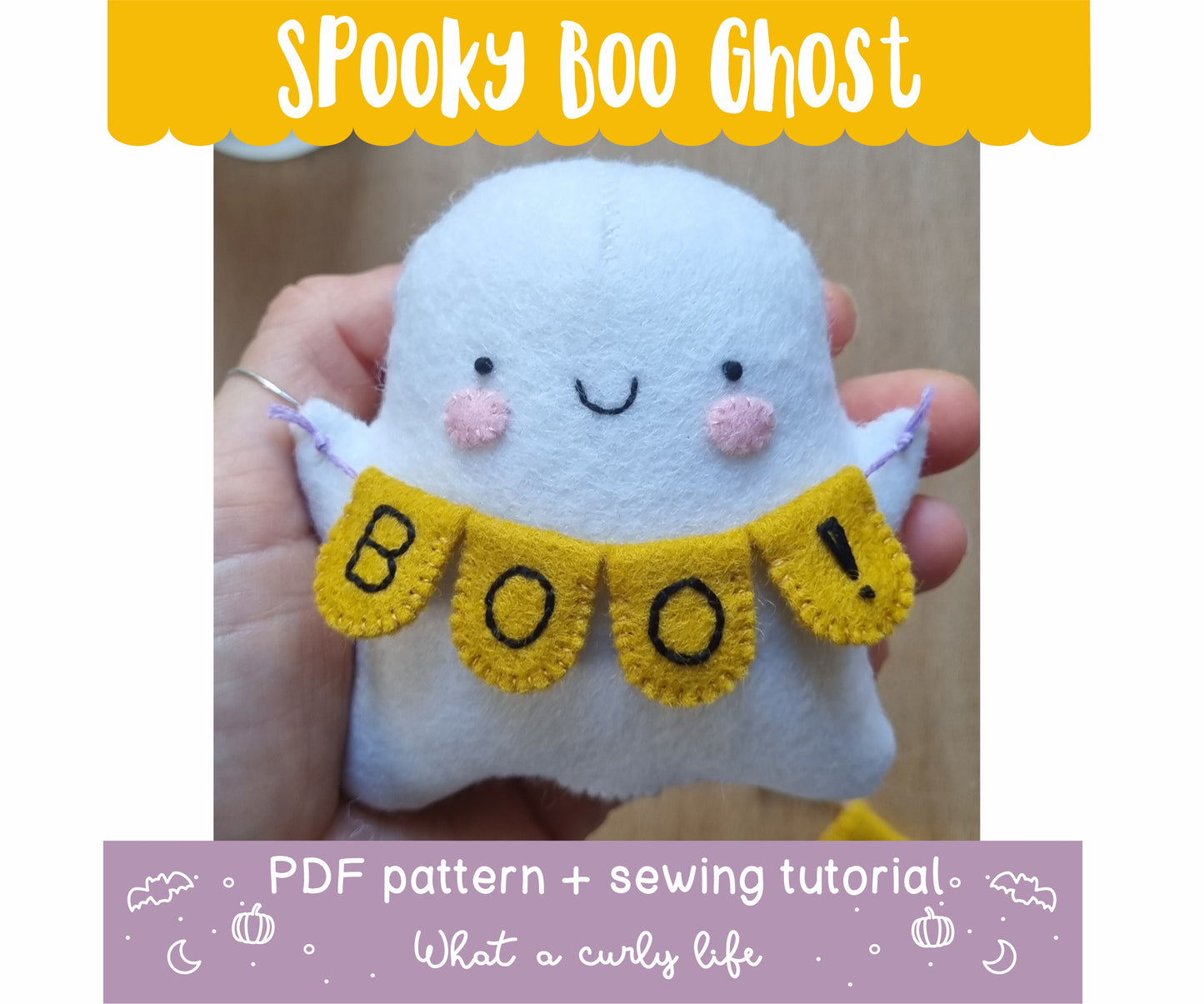 Spooky Boo Ghost PDF Pattern + tutorial