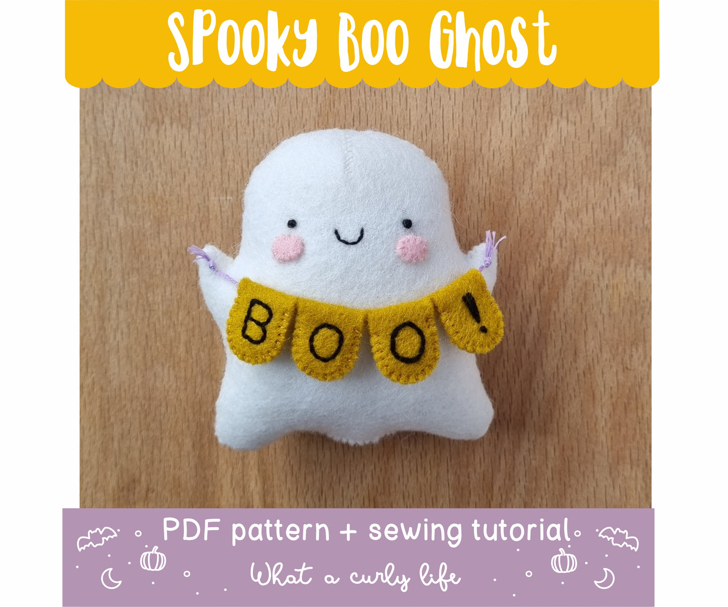 Spooky Boo Ghost PDF Pattern + tutorial