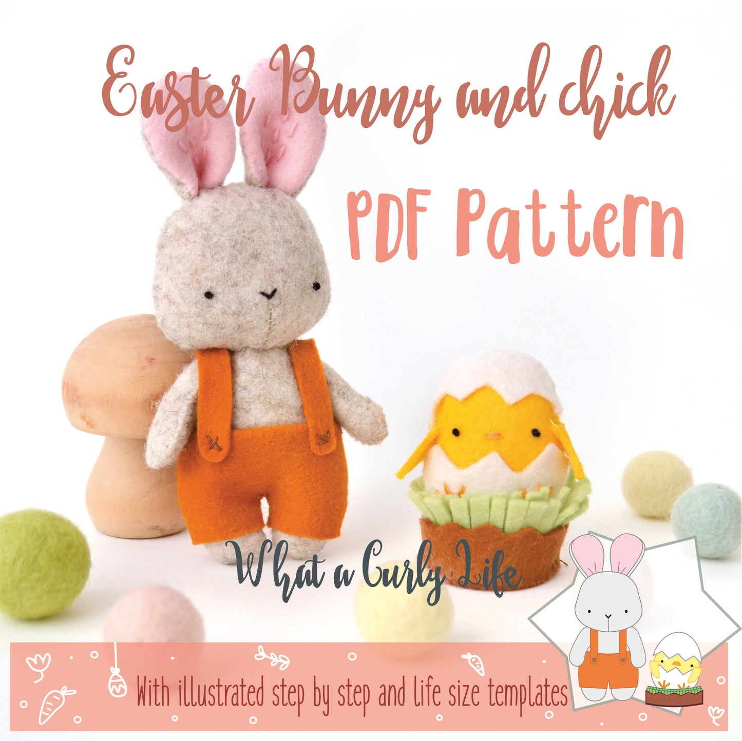 Easter Bunny and Chick PDF Pattern + Tutorial