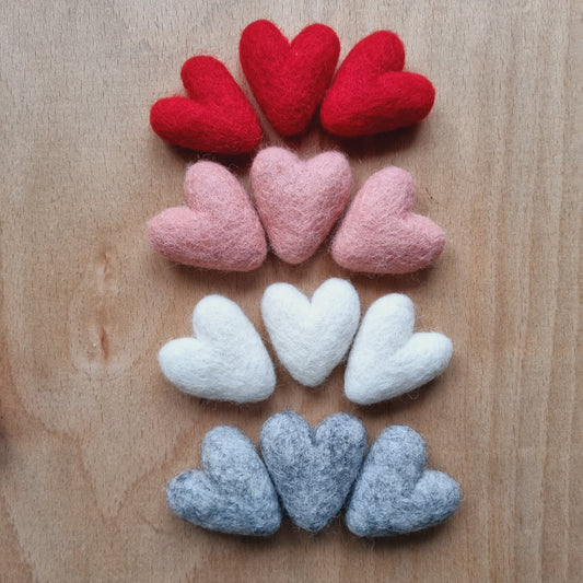 Handmade Felt Heart - 100% wool felt