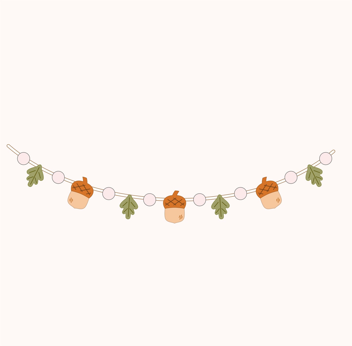 DIY sewing KIT Felt acorn garland