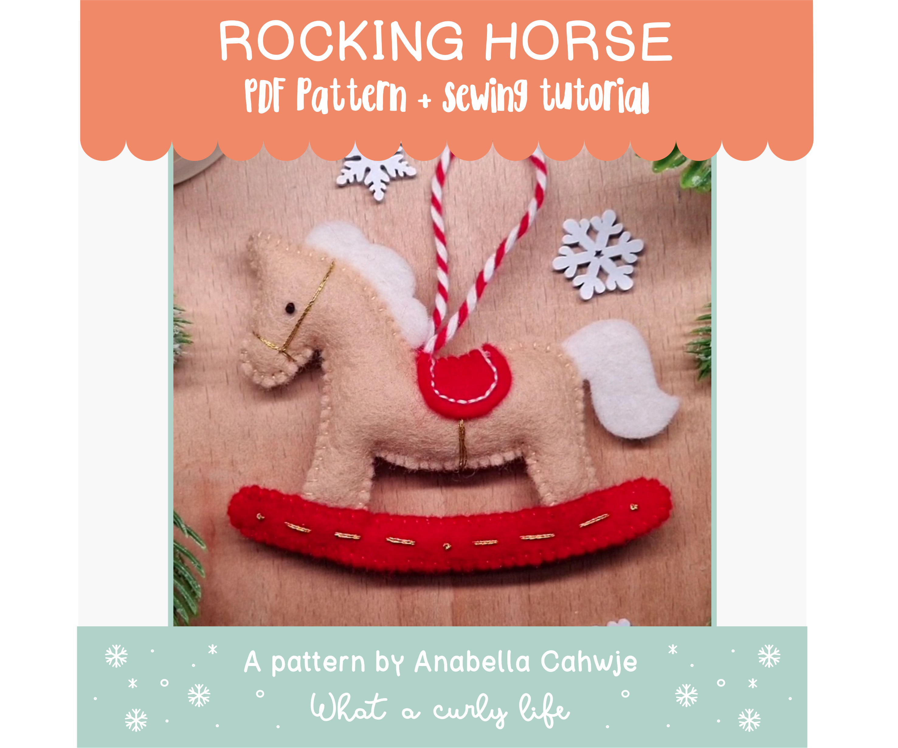 Rocking Horse Felt Ornament PDF pattern + Illustrated tutorials – What ...