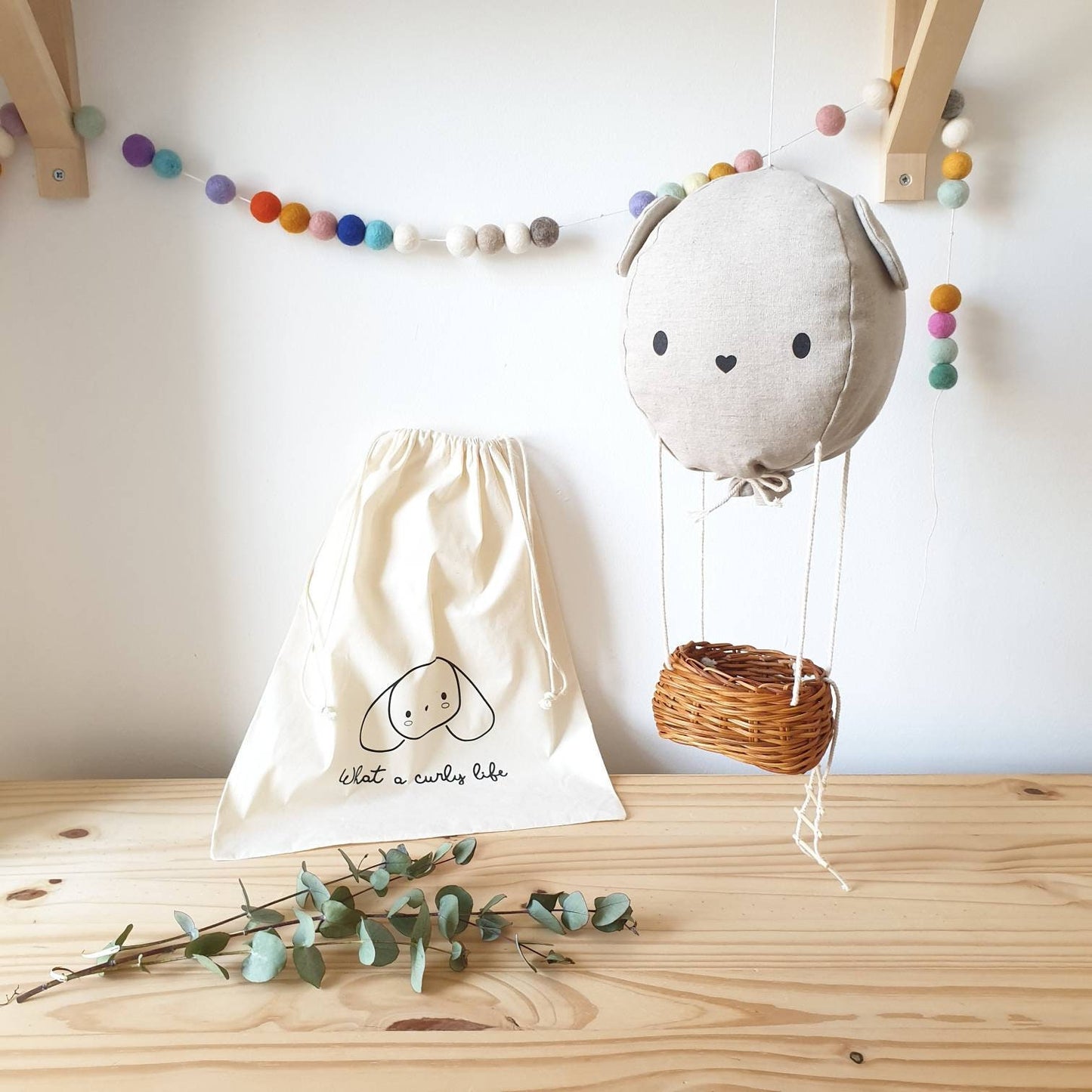 Diy Set Hot Bear Balloon | Nursery and playroom Mobile