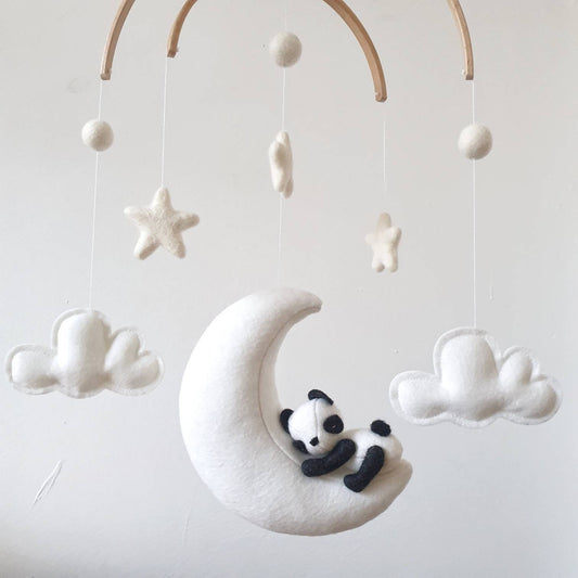Panda Sleeping on Moon