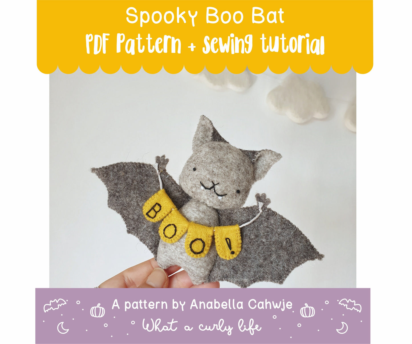 Spooky Boo Bat PDF Pattern + tutorial – What a Curly Life