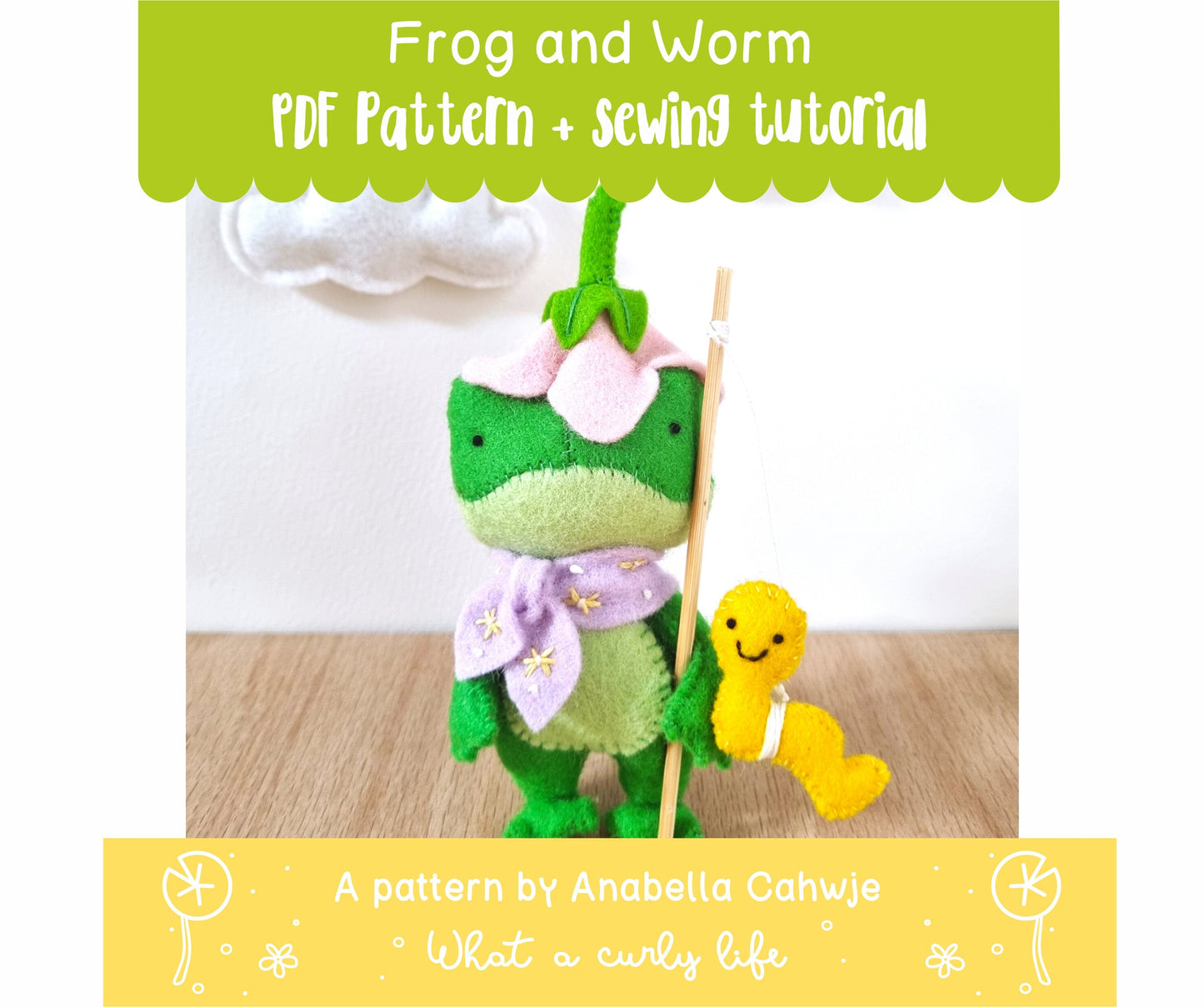 Frog and worm PDF Pattern and tutorial