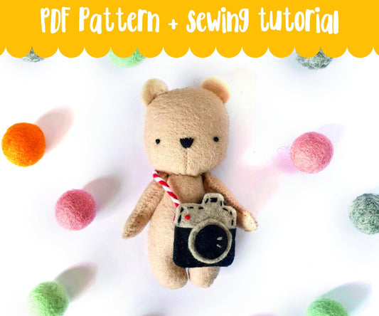 Bear with a camera PDF pattern + tutorial